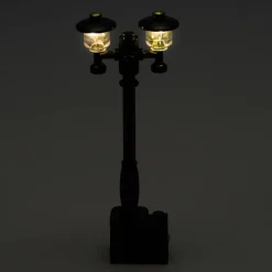 The Brick Show Shop Light-Up Lamp Post (Black) w/ Yellow Light for LEGO Layouts