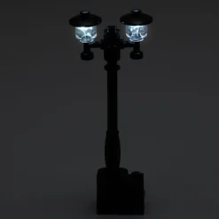 The Brick Show Shop Light-Up Lamp Post (Black) w/ White, Colder Light for LEGO Layouts