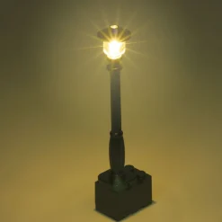 The Brick Show Shop Light-Up Lamp Post (Black) w/ Yellow Light for LEGO Layouts