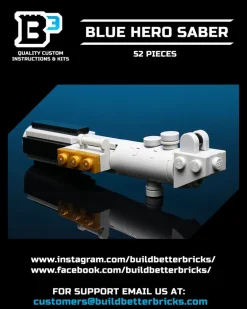 The Brick Show Shop Luke's Blue Lightsaber Building Kit made using LEGO parts - B3 Customs