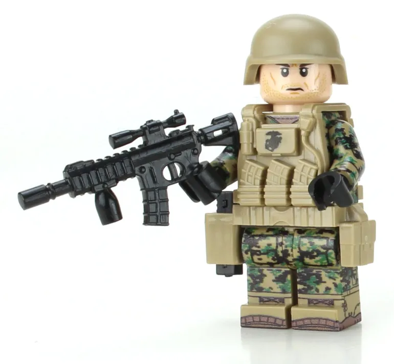 The Brick Show Shop Marine Corps Infantry Woodland MARPAT - Custom LEGO Military Minifig