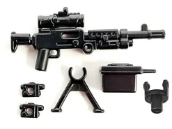 The Brick Show Shop M240B-USMC w/PEQ + Bipod & Ammo Can for LEGO Minifigures, BrickArms