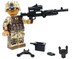 The Brick Show Shop M240B-USMC w/PEQ + Bipod & Ammo Can for LEGO Minifigures, BrickArms