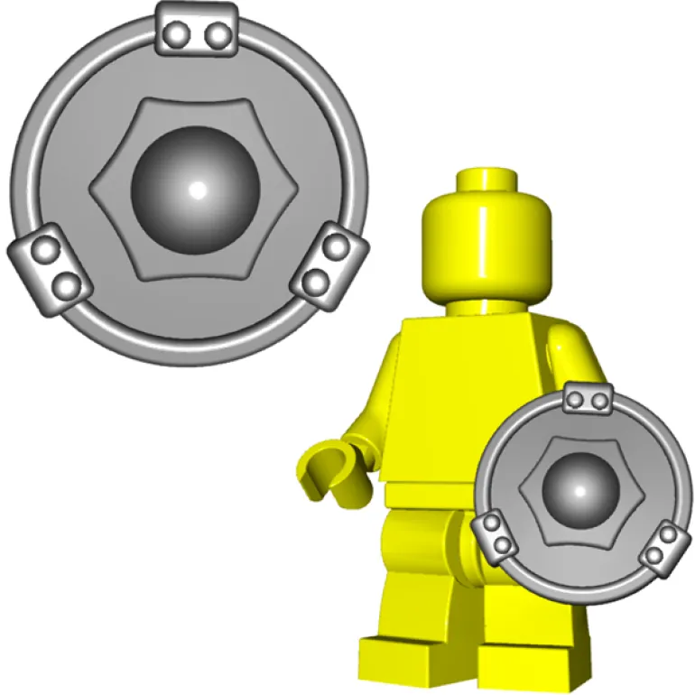 The Brick Show Shop Medieval Buckler Shield - LEGO Minifigure Compatible (Brick Warriors)