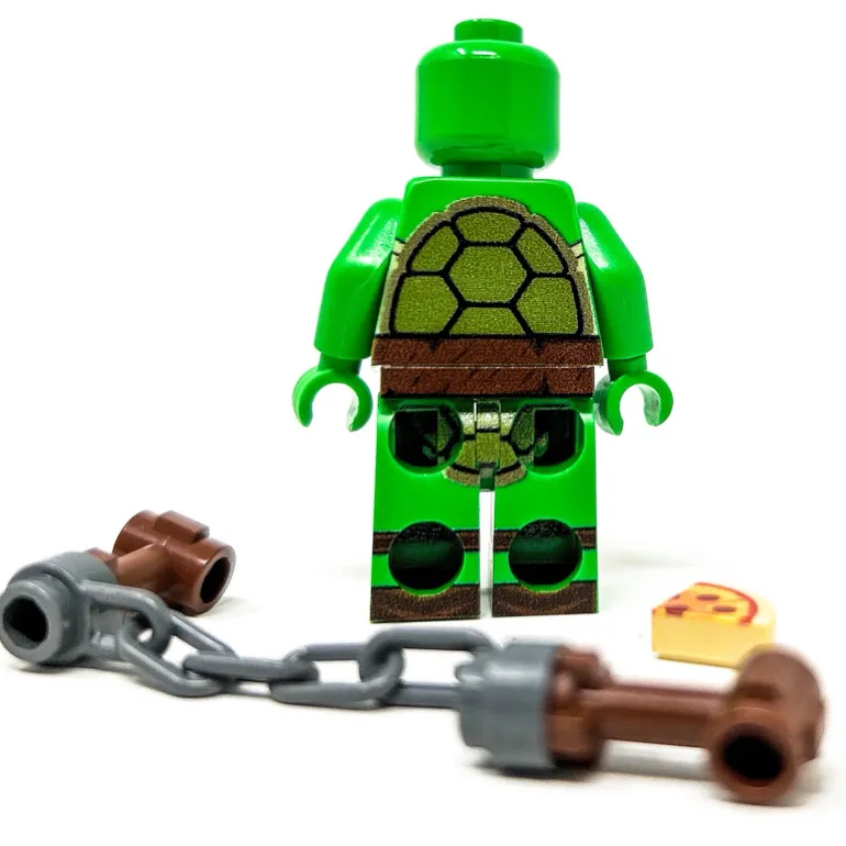 The Brick Show Shop Mikey Orange Fighter Turtle - Custom Minifig made using LEGO parts