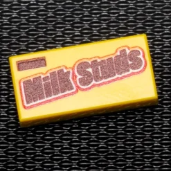 The Brick Show Shop Milk Studs Custom Printed 1x2 Tile made using LEGO parts - B3 Customs