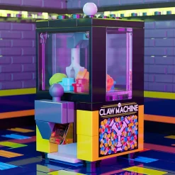The Brick Show Shop Minifig-Scale Arcade Claw Machine Building Set made from LEGO parts