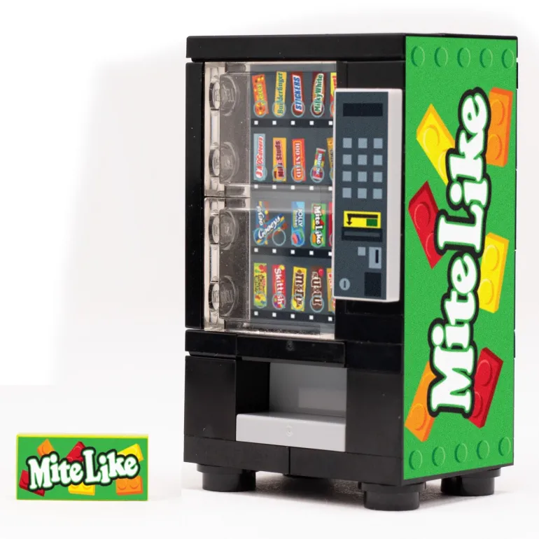 The Brick Show Shop Mite Like - Candy Vending Machine made using LEGO parts - B3 Customs