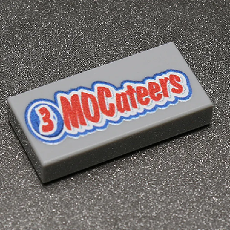The Brick Show Shop 3 MOCateers - Custom Printed 1x2 Tile made using LEGO part