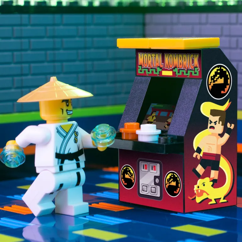 The Brick Show Shop Mortal Kombrick - B3 Customs Arcade Machine made using LEGO parts