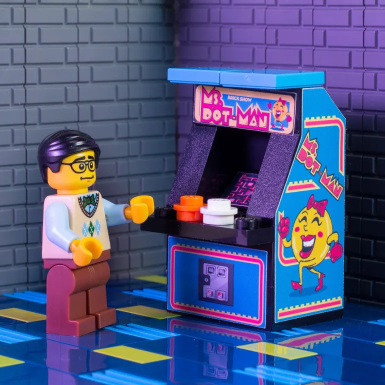 The Brick Show Shop Mrs. Dot-Man - B3 Customs Arcade Machine made using LEGO parts