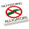 The Brick Show Shop No Feeding Alligators Sign on 2x2 tile made using LEGO part