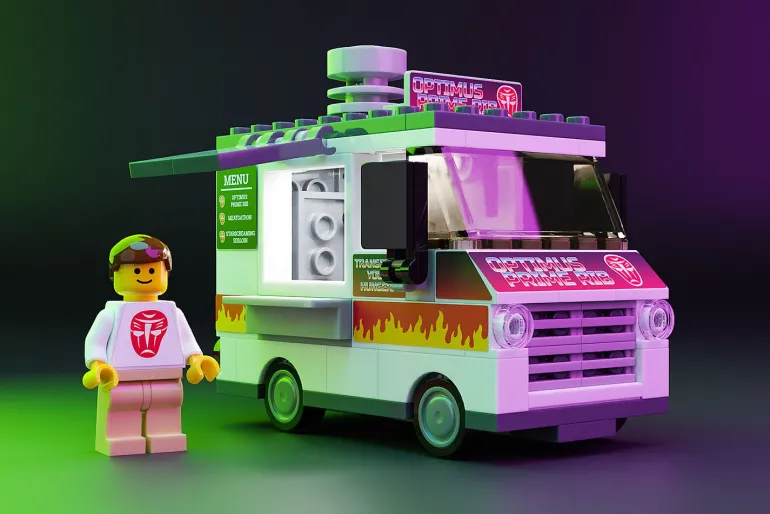 The Brick Show Shop Optimus Prime Ribs - B3 Customs® Food Truck w/ Minifigure