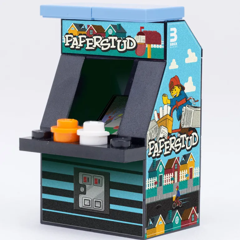 The Brick Show Shop Paper Stud - B3 Customs Arcade Machine made using LEGO parts