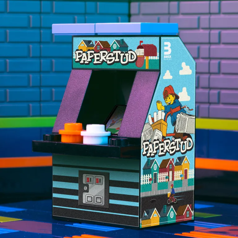 The Brick Show Shop Paper Stud - B3 Customs Arcade Machine made using LEGO parts