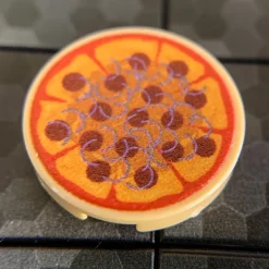 The Brick Show Shop Pepperoni & Onions Pizza Pie - Custom (2x2 Round Tile)