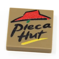 The Brick Show Shop Pieca Hut (Pizza) - Custom Printed 2x2 Tile