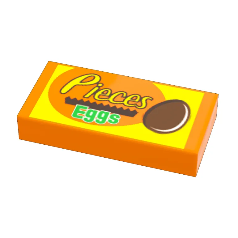 The Brick Show Shop Pieces Chocolate Eggs (Easter) - B3 Customs® Printed 1x2 Tile