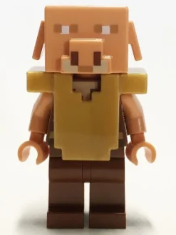 The Brick Show Shop Piglin (Pearl Gold Armor and Brown Legs) - LEGO Minecraft Minifigure (