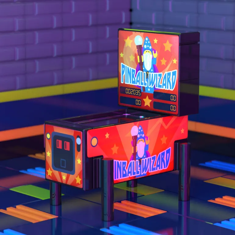 The Brick Show Shop Pinball Wizard - B3 Customs Pinball Arcade Machine Building Set made u