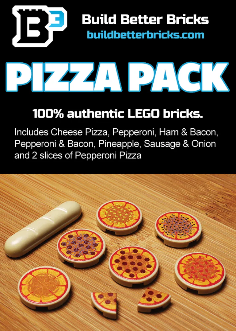 The Brick Show Shop Pizza Pack made using LEGO parts - B3 Customs