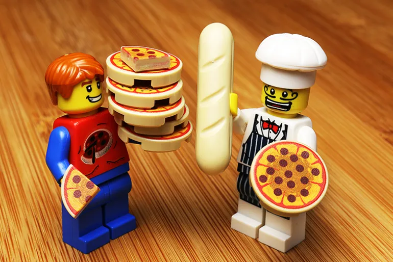 The Brick Show Shop Pizza Pack made using LEGO parts - B3 Customs