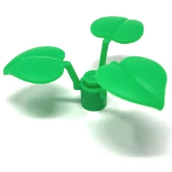 The Brick Show Shop Plant, Flower Stem 1 x 1 x 2/3 with 3 Large Leaves - Official LEGO® Pa
