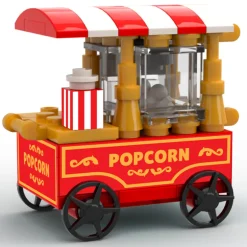 The Brick Show Shop Popcorn Vending Cart Building Set made using LEGO parts
