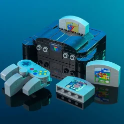 The Brick Show Shop Pretendo 64 - Custom Classic Video Game Console Set made using LEGO pa