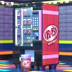 The Brick Show Shop R & B Root Beer - B3 Customs Soda Vending Machine made using LEGO parts