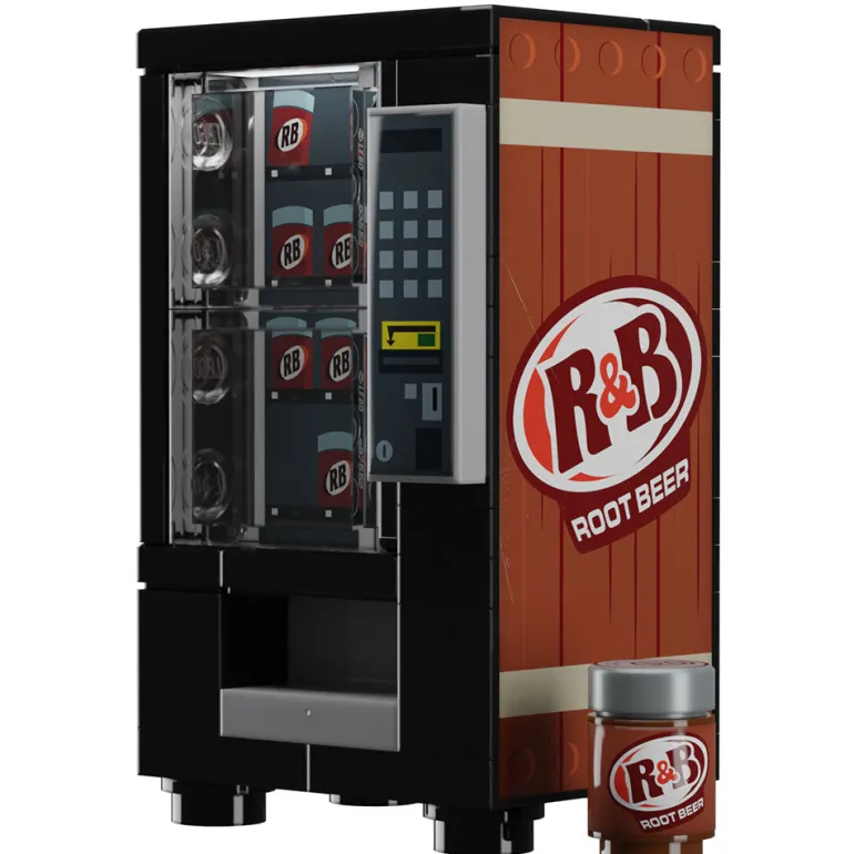 The Brick Show Shop R & B Root Beer - B3 Customs Soda Vending Machine made using LEGO parts