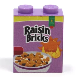 The Brick Show Shop Raisin Bricks Cereal 1x2x2 Brick on real LEGO part - B3 Customs