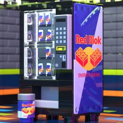 The Brick Show Shop Red Brick Energy Drink Vending Machine made using LEGO parts - B3 Cust