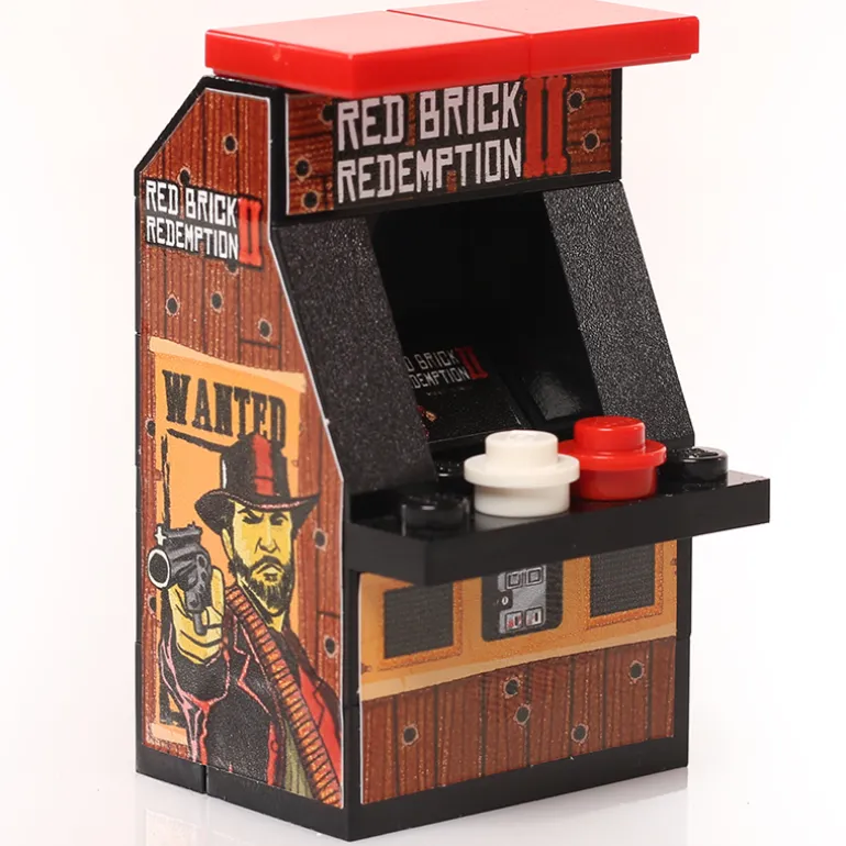 The Brick Show Shop Red Brick Redemption II Minifig Arcade Game made using LEGO parts - B3