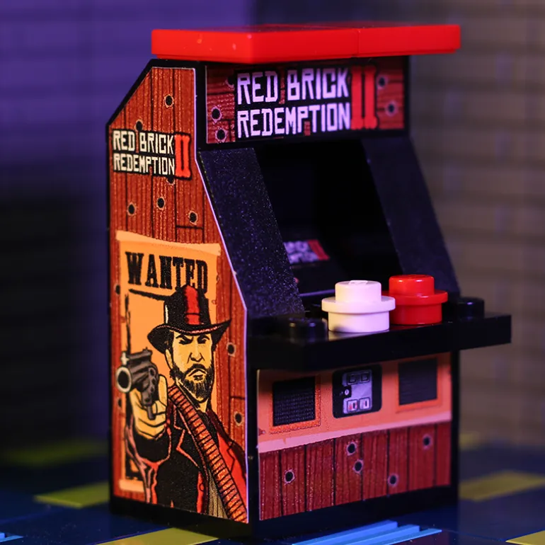 The Brick Show Shop Red Brick Redemption II Minifig Arcade Game made using LEGO parts - B3