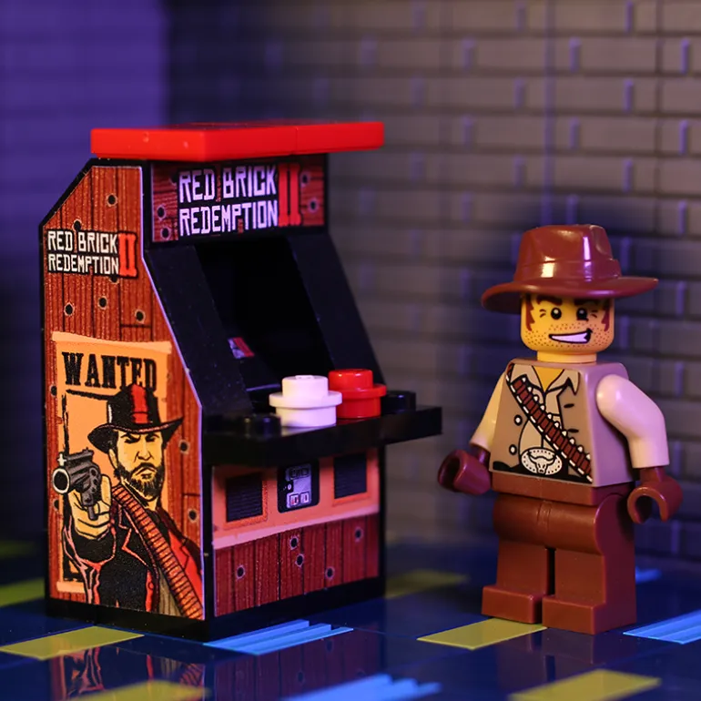 The Brick Show Shop Red Brick Redemption II Minifig Arcade Game made using LEGO parts - B3