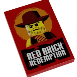 The Brick Show Shop Red Brick Redemption Video Game Cover (2x3 Tile) - B3 Customs made using LEGO bricks