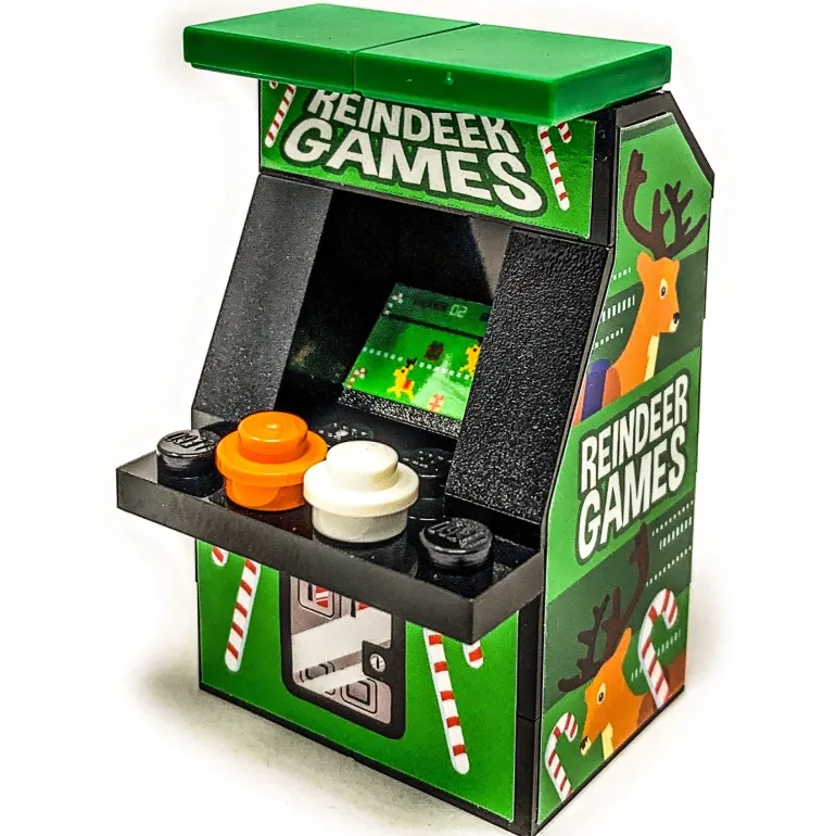 The Brick Show Shop Reindeer Games Arcade Machine Toy Building Kit made using LEGO parts -