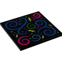 The Brick Show Shop Retro 80's and 90's Arcade Carpet (Swirls) - Custom Printed 6x6 Tile f