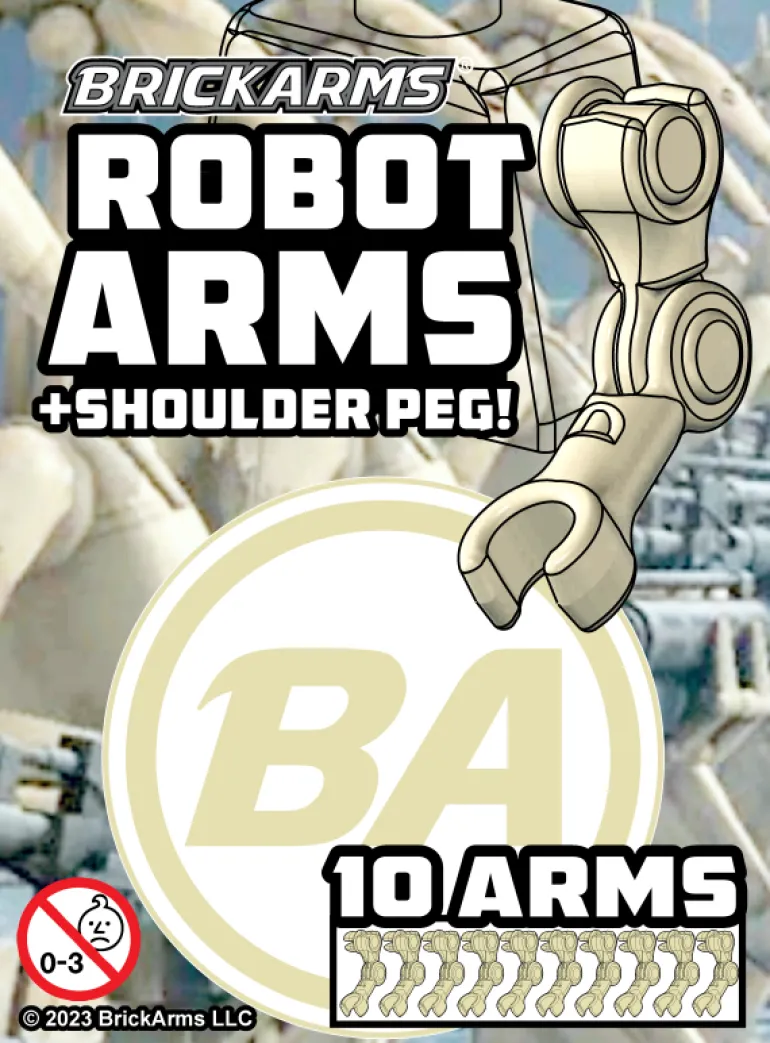 The Brick Show Shop Robot Arms + Should Peg - BrickArms