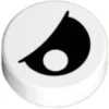 The Brick Show Shop Round 1 x 1 with Black Eye with Pupil Partially Closed Pattern - Offic