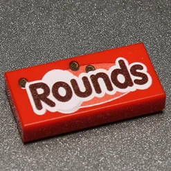 The Brick Show Shop Rounds - Custom Printed 1x2 Tile