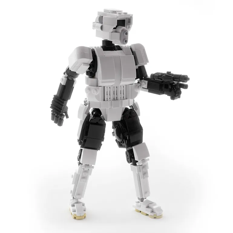 The Brick Show Shop Scout Trooper 9” Buildable Figure MOC made using LEGO parts
