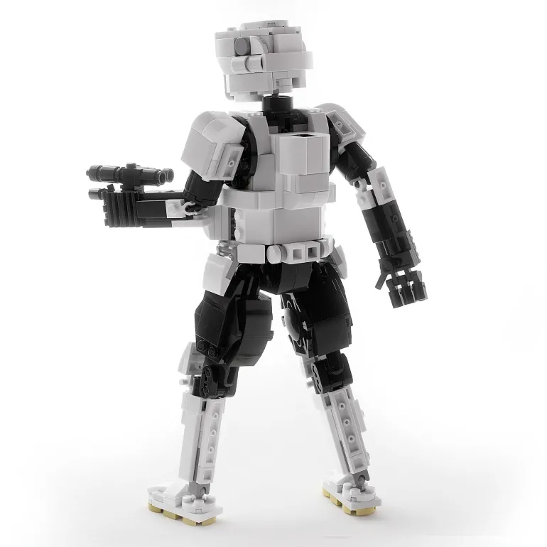 The Brick Show Shop Scout Trooper 9” Buildable Figure MOC made using LEGO parts