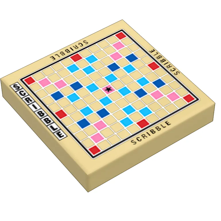 The Brick Show Shop Scribble Board Game (2x2 Tile) made using LEGO parts - B3 Customs