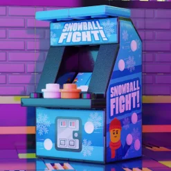The Brick Show Shop Snowball Fight Arcade Machine made using LEGO parts - B3 Customs