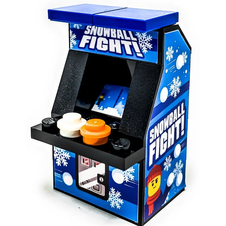 The Brick Show Shop Snowball Fight Arcade Machine made using LEGO parts - B3 Customs