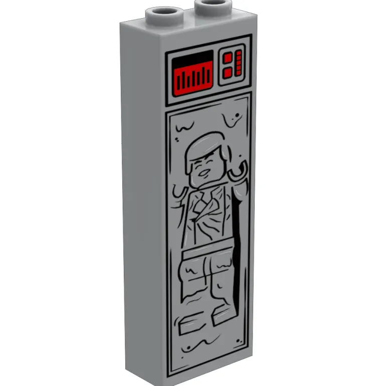 The Brick Show Shop Solo in Carbonite (1x2x5 Brick) made using LEGO parts - B3 Customs