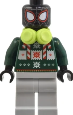 The Brick Show Shop Spider-Man (Miles Morales) in Holiday Sweater and Headphones - LEGO Ma