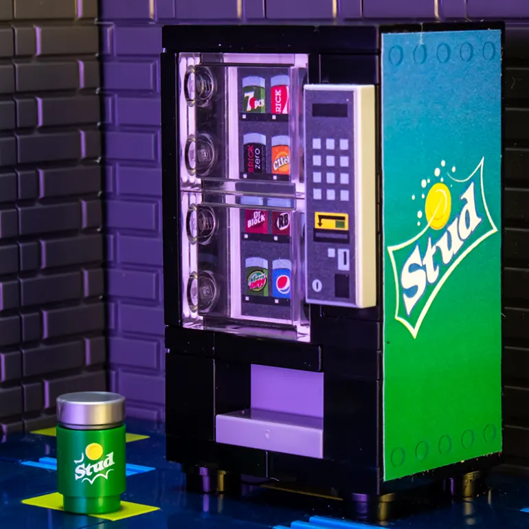 The Brick Show Shop Stud - B3 Customs Soda Vending Machine made using LEGO parts